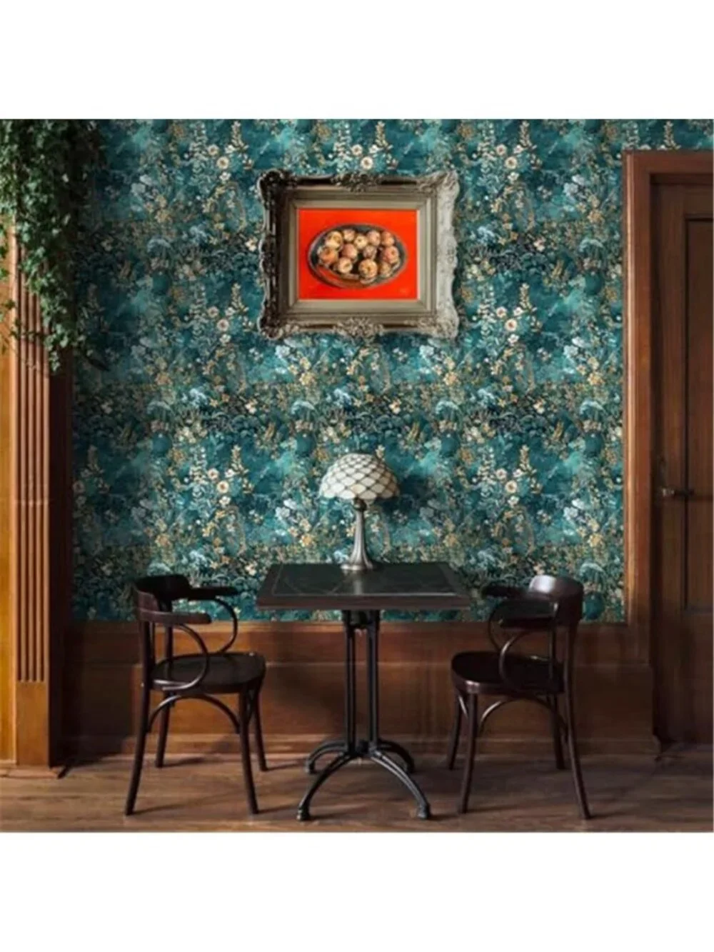 Green Floral Peel And Stick Wallpaper Vintage Botanical Removable Vinyl Decor